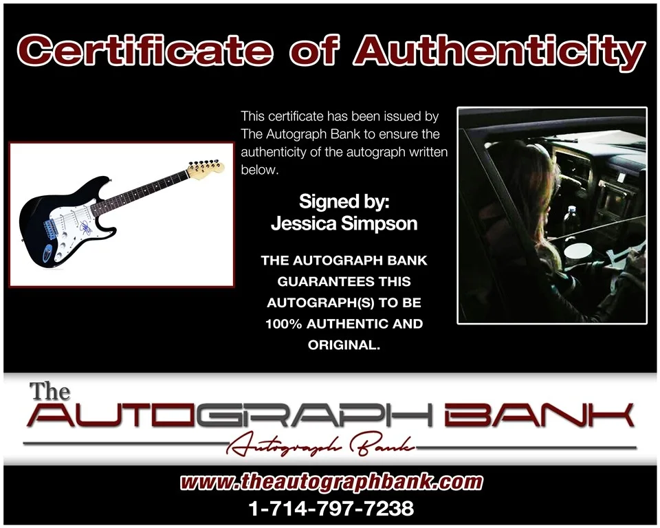Jessica Simpson — Jessica Simpson authentic signed electric guitar W/ Certificate Autographed BG1, image 2