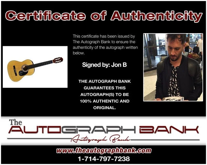 Jon B — Jon B authentic signed acoustic guitar W/ Certificate Autographed (A), image 2