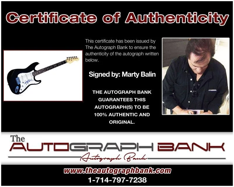 Marty Balin — Marty Balin Jefferson Airplane signed electric guitar w/Certificate Autograph A2, изображение 2