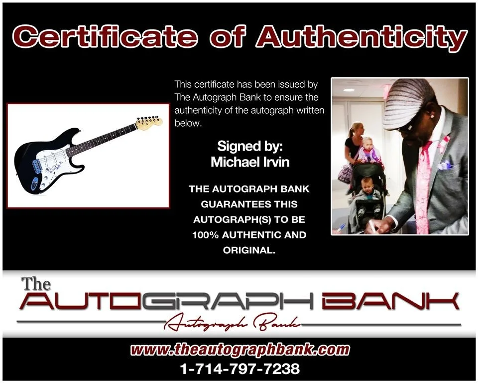 Michael Irvin — Michael Irvin authentic signed electric guitar W/ Certificate Autographed 2816a, image 2