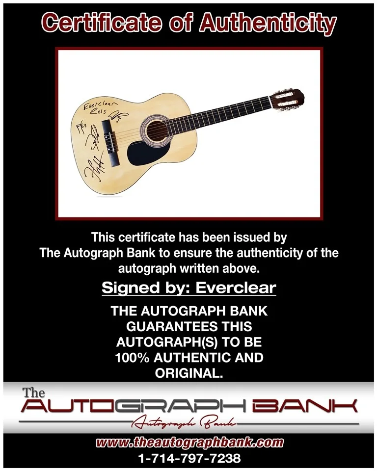 Everclear — Everclear Band authentic signed acoustic guitar W/ Certificate Autographed (AG1), image 2
