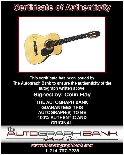 Colin Hay — Colin Hay authentic signed rock acoustic guitar W/Cert Autographed A0001, изображение 2
