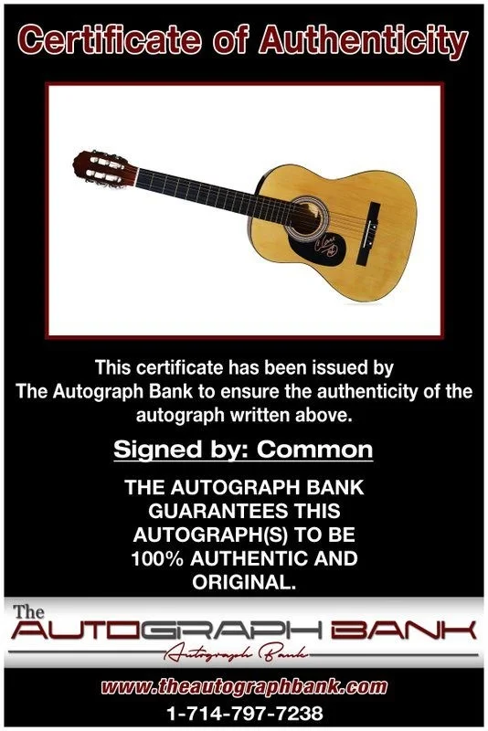 Common — Common authentic signed acoustic guitar W/ Certificate Autographed (A), image 2