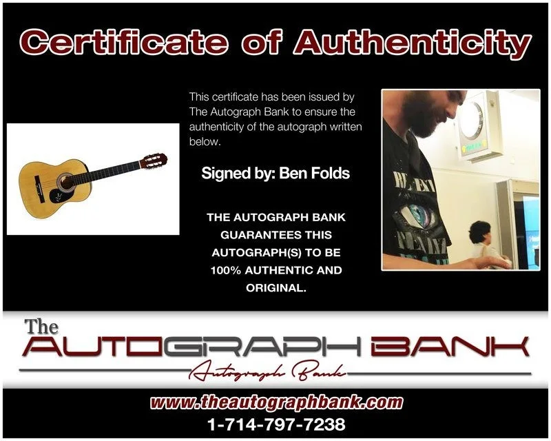 Ben Folds — Ben Folds authentic signed acoustic guitar W/ Certificate Autographed (A), изображение 2