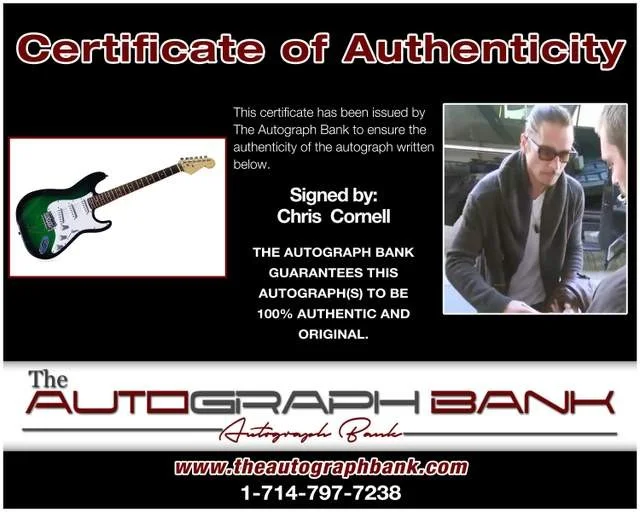 Chris Cornell — Chris Cornell Soundgarden authentic signed acoustic guitar W/ Certificate 218-a, изображение 2
