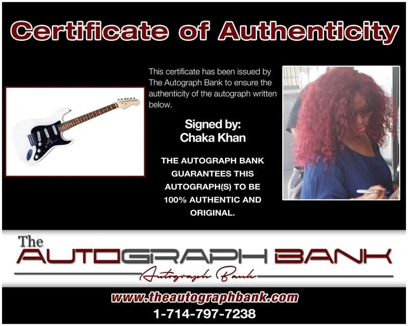 Chaka Khan — Chaka Khan authentic signed rock electric guitar W/Cert Autographed A0001, image 2