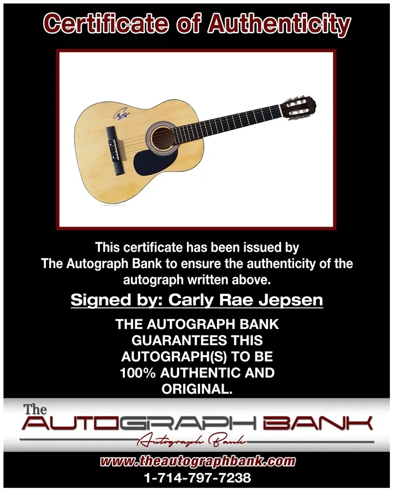 Carly Rae Jepson — Carly Rae Jepsen authentic signed acoustic guitar |Certificate Autographed 218-a, image 2