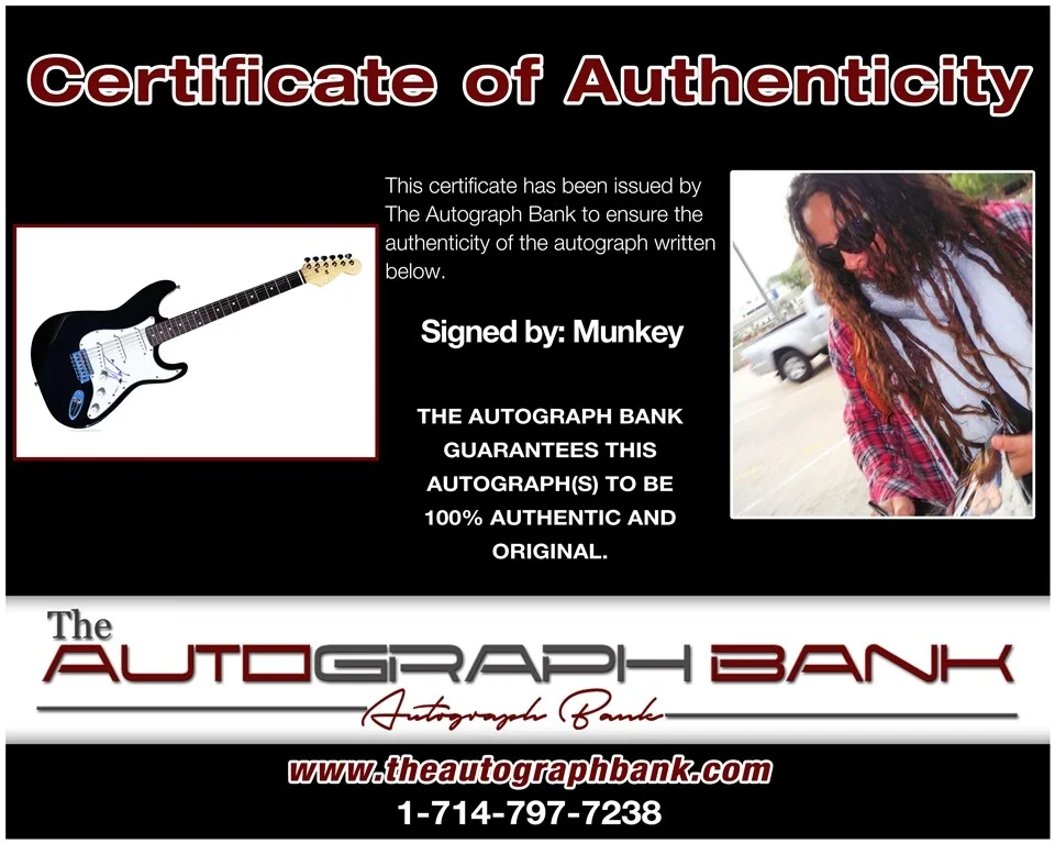 Munky — Munky Korn authentic signed electric guitar W/ Certificate Autographed (2416a), image 2