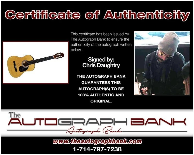 Chris Daughtry — Chris Daughtry authentic signed acoustic guitar W/ Certificate Autographed (A), image 2