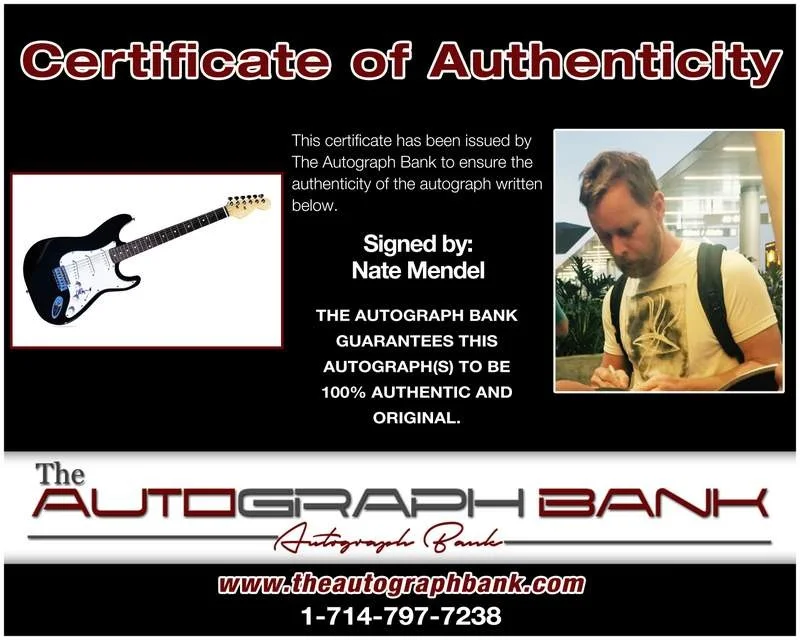 Nate Mendel — Foo Fighters Nate Mendel authentic signed electric guitar |CERT Autograph A0001, image 2