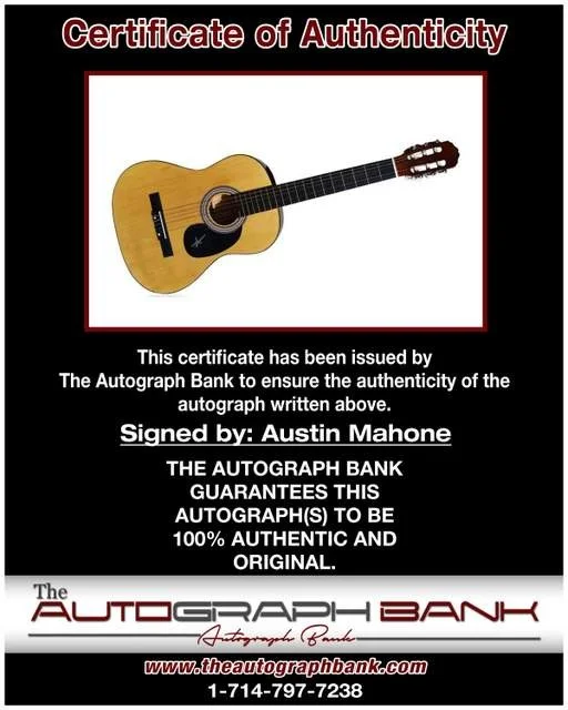 Austin Mahone — Austin Mahone authentic signed acoustic guitar W/Cert Autographed, image 2