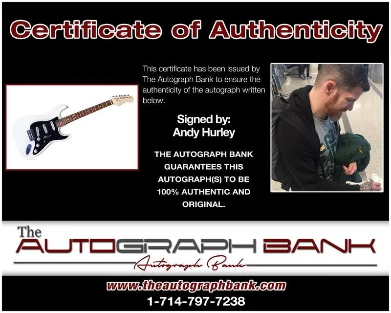 Andy Hurley — Fall Out Boy Andy Hurley authentic signed electric guitar |CERT Autograph A0001, image 2