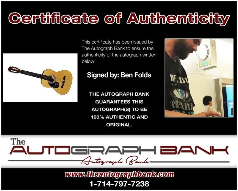 Ben Folds — Ben Folds authentic signed acoustic guitar W/ Certificate Autographed (A), изображение 2