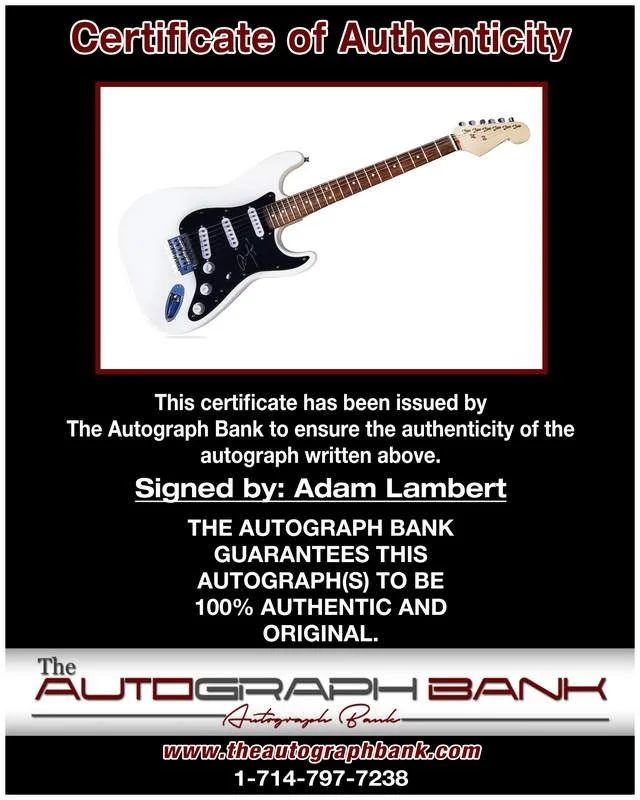 Adam Lambert — Adam Lambert authentic signed rock electric guitar W/Cert Autographed A0001, image 2