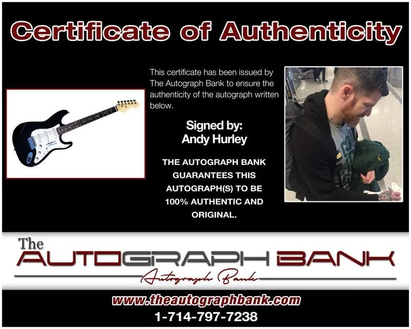 Andy Hurley — Fall Out Boy Andy Hurley authentic signed electric guitar |CERT Autograph A0003, image 2
