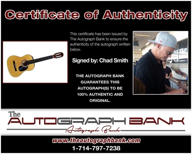 Chad Smith — Chad Smith authentic signed acoustic guitar W/ Certificate Autographed (A), image 2