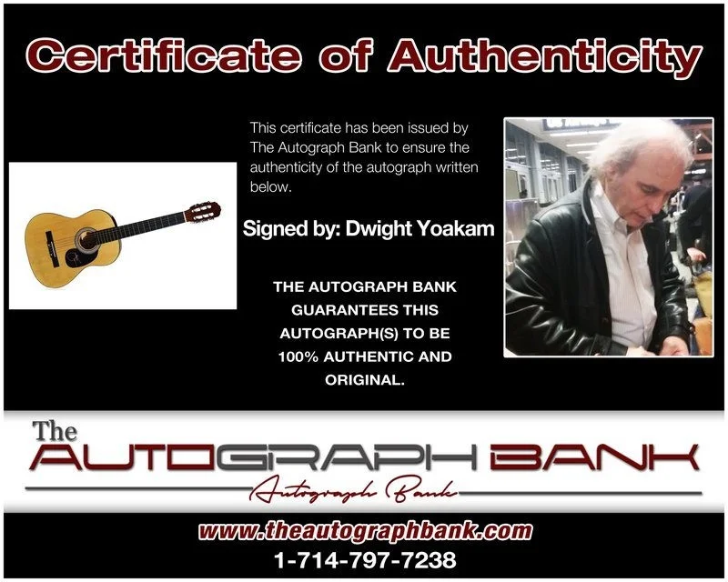 Dwight Yoakam — Dwight Yoakam authentic signed acoustic guitar W/ Certificate Autographed (A), image 2