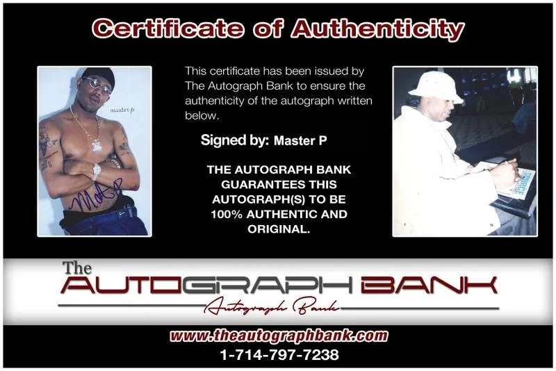Master P — TRU Master P Percy Miller signed rap 4x6 photo W/Certificate Autographed (A0004), изображение 2