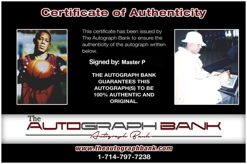 Master P — No Limit 504 Boyz Master P signed rap 4x6 photo W/Cert Autographed A1, изображение 2