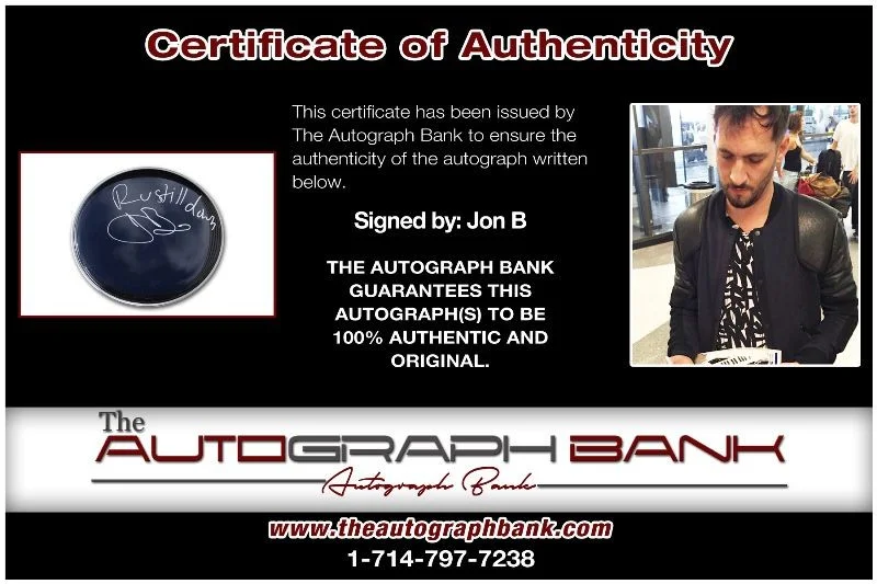 Jon B — Jon B authentic signed RAPPER Drumhead W/Certificate Autographed (1219a1), image 2