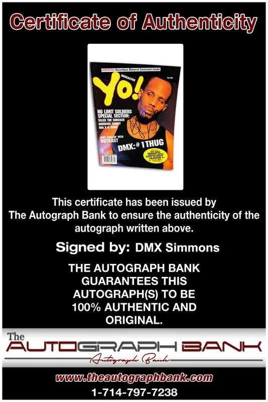Dmx — Ruff Ryders Dark Man X Dmx signed rap Yo Magazine (Autograph Authenticated), image 2