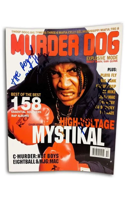 Mystikal Tyler — No Limit Records Mystikal Tyler signed Murder Dog Magazine W/Cert Autographed