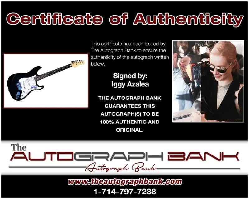 Iggy Azalea — Iggy Azalea authentic signed rap electric guitar W/Cert Autographed A0087, image 2
