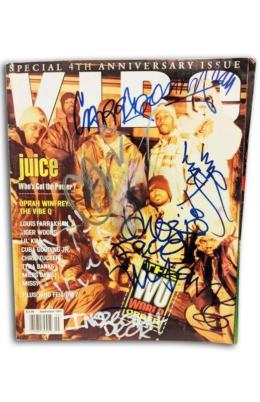 Wu-Tang Clan — Wu-Tang Clan signed Vibe Magazine RZA GZA Ghost Method Man Raekwon INS Deck Cap