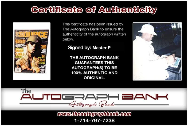 Master P — No Limit Master P authentic signed Vintage Magazine The Source W/Cert Autograph, image 2