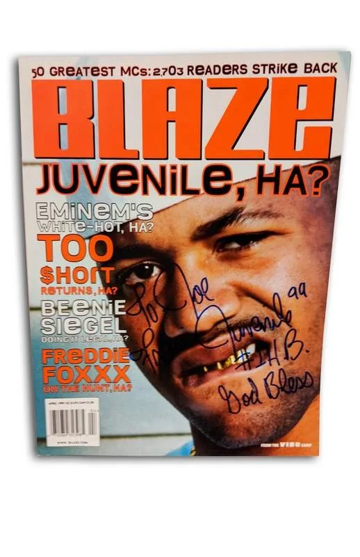Juvenile — Hot Boys CMR Juvenile signed Blaze Magazine W/Cert Autographed (Authenticated)