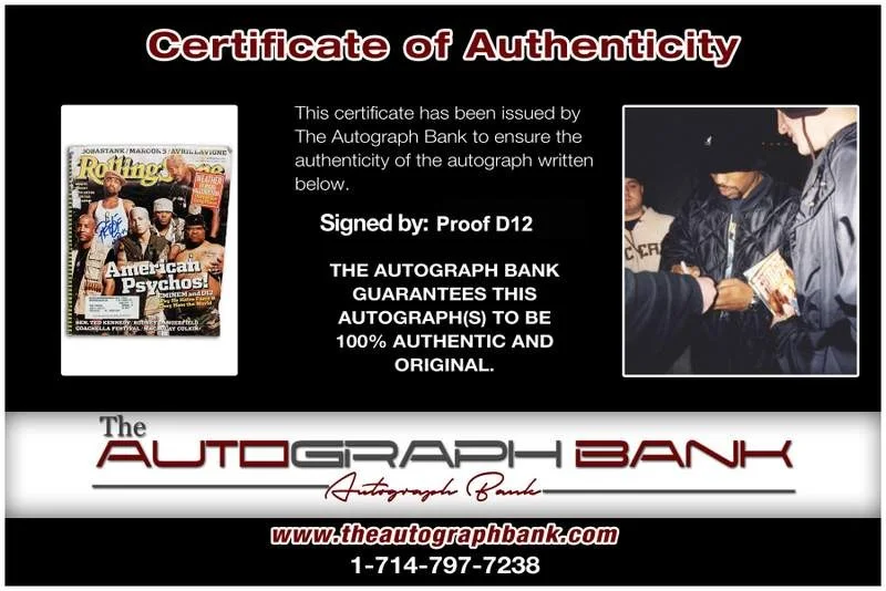 Proof — Proof of D12 signed Rolling Stone Magazine W/Cert Autograph (Authenticated), image 2