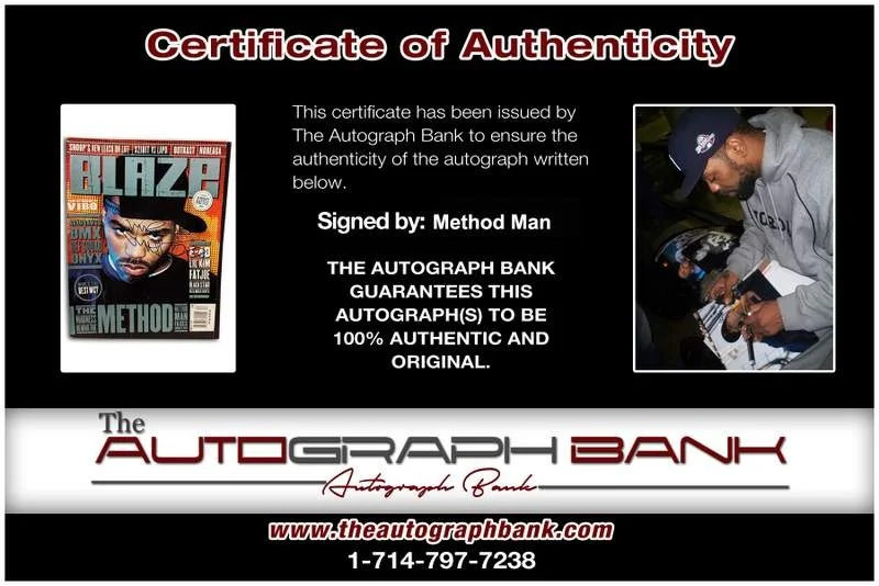 Method Man — Wu Tang Clan Method Man signed Johnny Blaze Magazine W/Cert Autographed, изображение 2