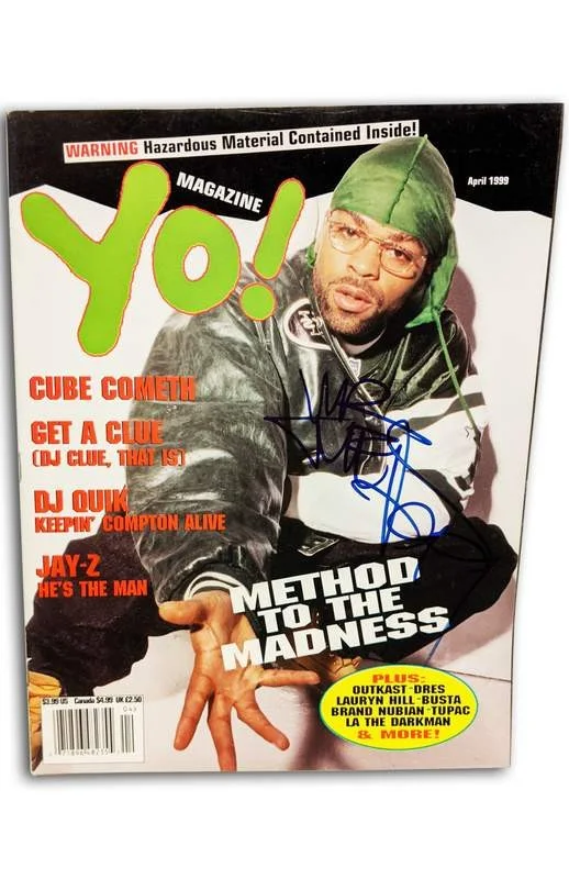 Method Man — Method Man of Wu-Tang Clan signed YO Magazine W/Certificate Autographed