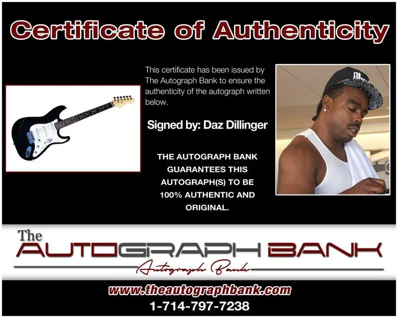 Daz Dillinger — Daz Dillinger authentic signed rap electric guitar W/Cert Autographed A0045, image 2