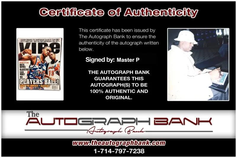 Master P — No Limit CEO Master P authentic signed The Vibe Magazine W/Cert Autograph, image 2