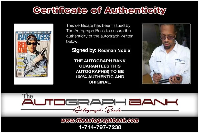 Redman — Redman Noble authentic signed rap Vintage Magazine W/Cert Autographed Wu Tang, image 2