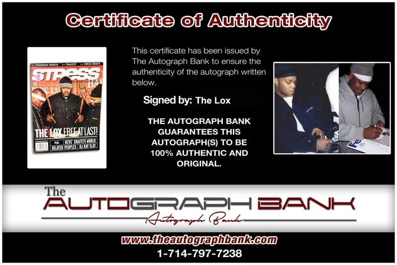 The Lox — The Lox signed Stress Magazine W/Certificate Jadakiss Styles P Sheek Louch, image 2
