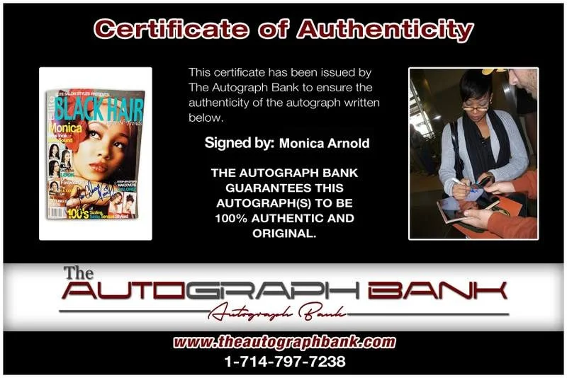 Monica Arnold — Monica Arnold signed Black Hair Magazine W/Cert Autographed (Authenticated), image 2