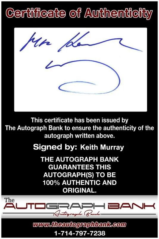 Keith Murray — Keith Murray authentic signed rap Notecard W/Certificate Autographed (A0017), image 2