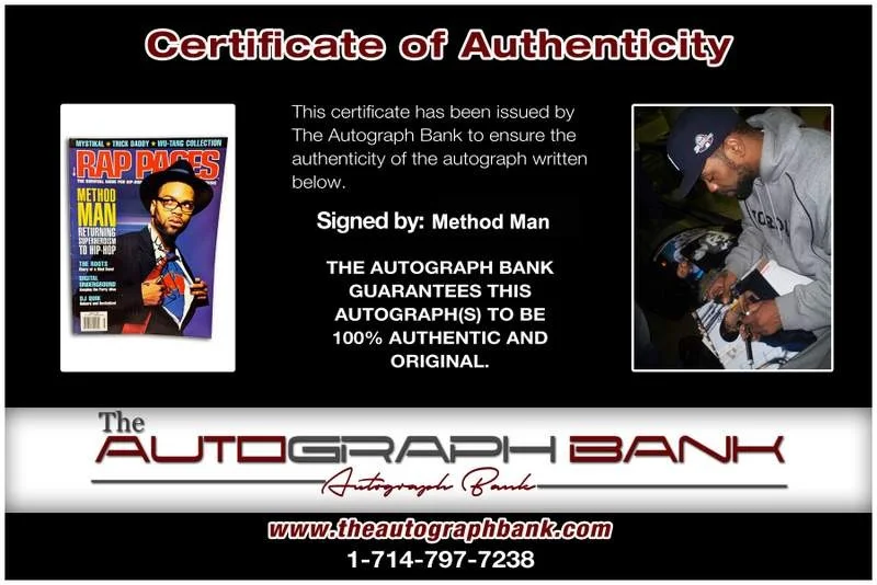 Method Man — Wu Tang Method Man Tical signed Super Man Rap Pages Magazine W/Cert Autographed, image 2