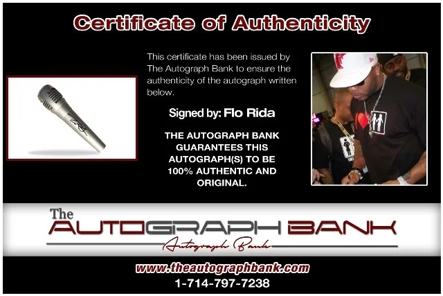 Flo Rida — Flo Rida authentic signed RAPPER MICROPHONE W/ Certificate Autographed mc112a1, image 2