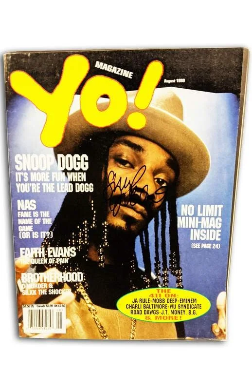 Snoop Dogg — Death Row Snoop Doggy Dogg Dog signed Yo Magazine W/Certificate Autographed