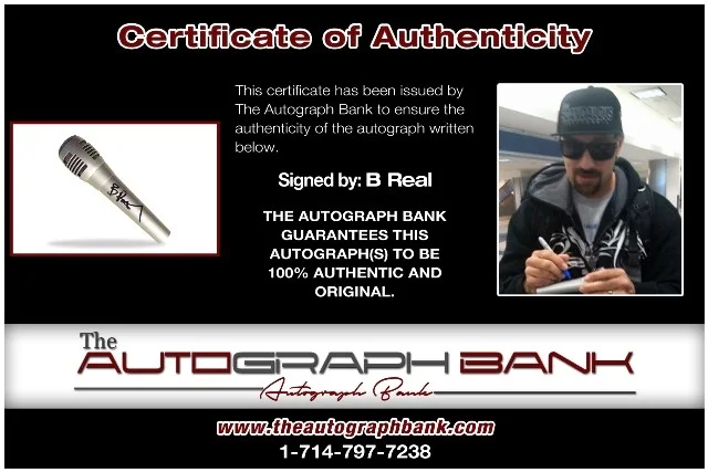 B-Real — B-Real authentic signed RAPPER MICROPHONE W/ Certificate Autographed (mc112c1), image 2