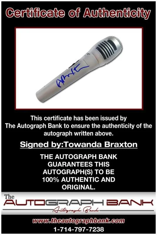 Towanda Braxton — Towanda Braxton authentic signed rap mic W/Certificate Autographed (A0001), image 2