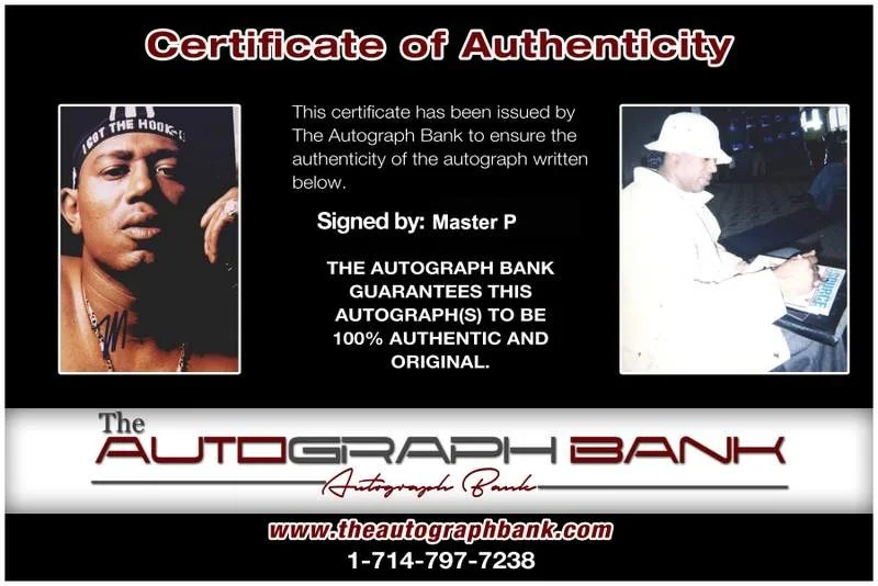 Master P — No Limit Records TRU Master P signed rap 4x6 photo W/Cert Autographed A2, изображение 2