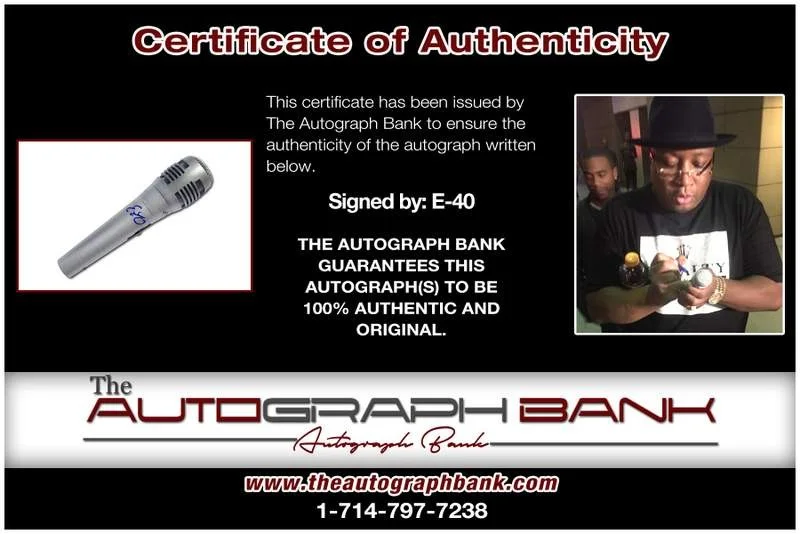 E-40 — E-40 authentic signed rap mic W/Certificate Autographed (A0003), image 2