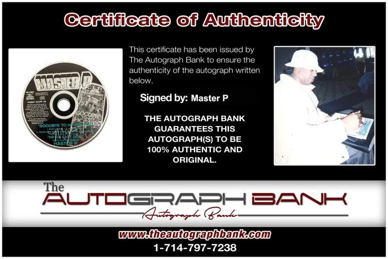 Master P — No Limit TRU Master P signed Good Bye To My Homies CD W/Certificate Autographed, изображение 2