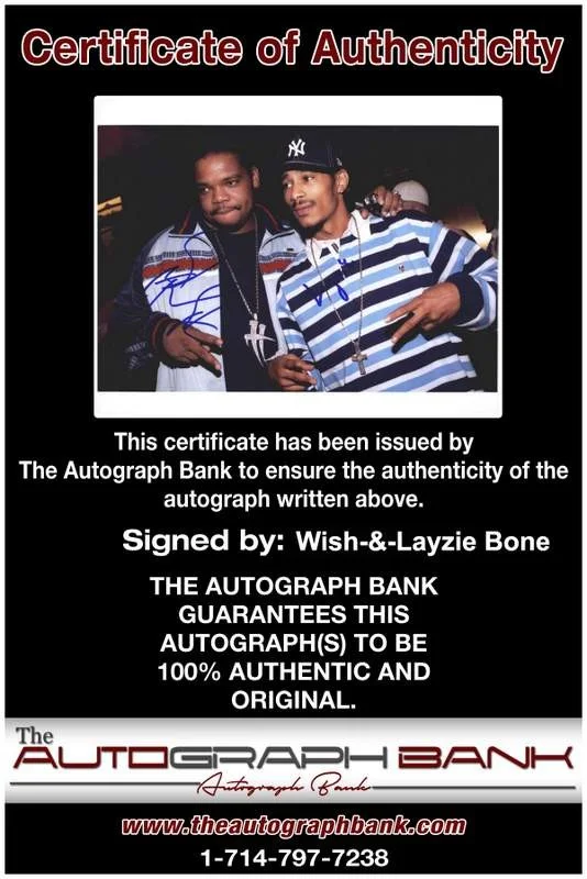 Wish, Layzie Bone — Wish Layzie Bone Thugs N Harmony signed 8x10 photo W/Cert Autograph (A1222), изображение 2