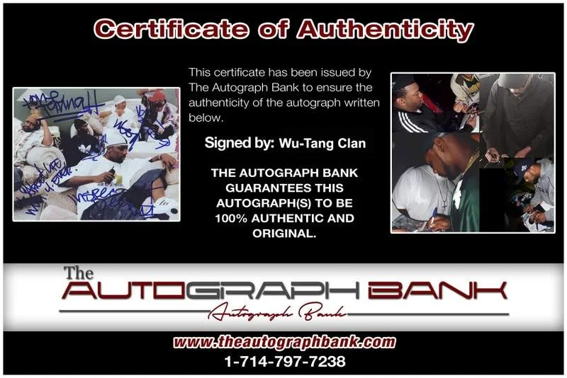 Wu-Tang Clan — Wu-Tang Clan authentic signed rap 8x10 photo W/Certificate Autographed (A1269), изображение 2