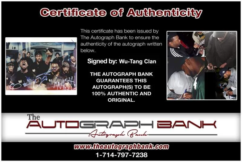 Wu-Tang Clan — Wu-Tang Clan authentic signed rap 8x10 photo W/Certificate Autographed (A1264), image 2